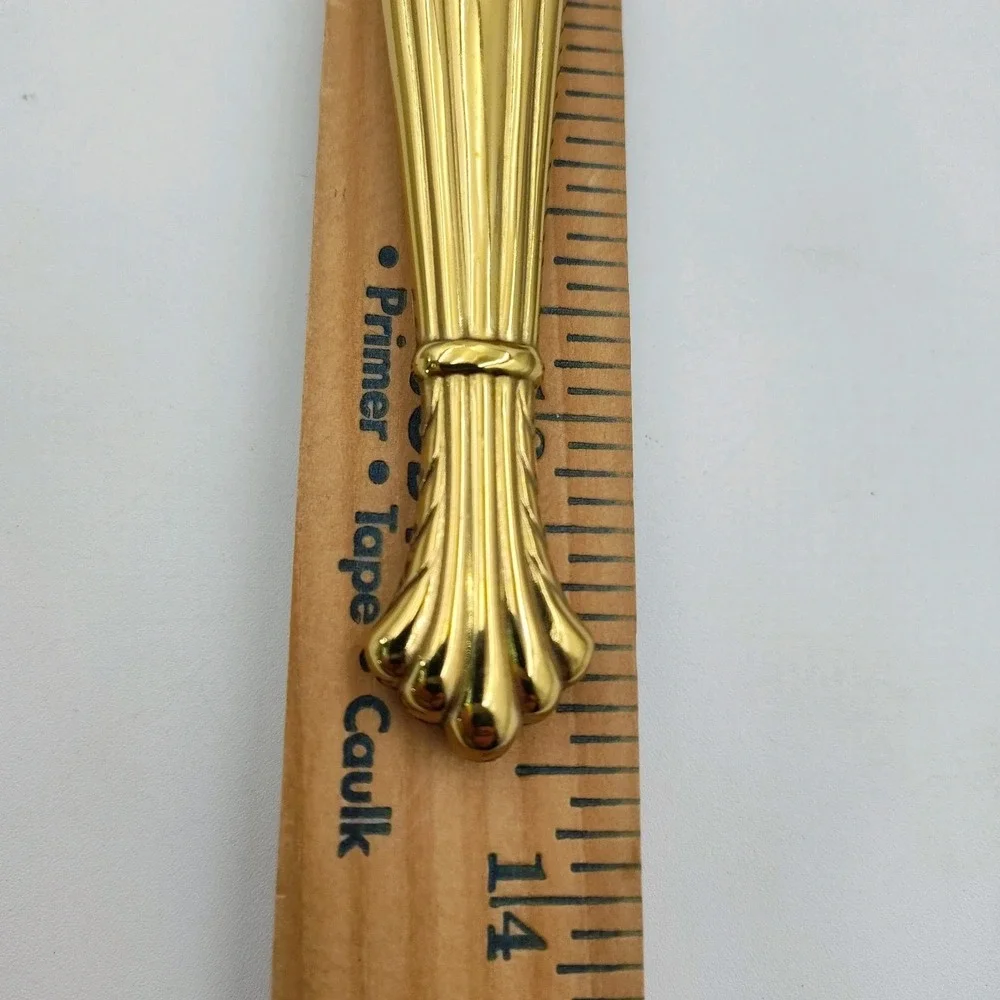 VTG Mirror Hairbrush Comb Handler FLORAL DESIGN Vanity Antq Goldtoned B507SA3572